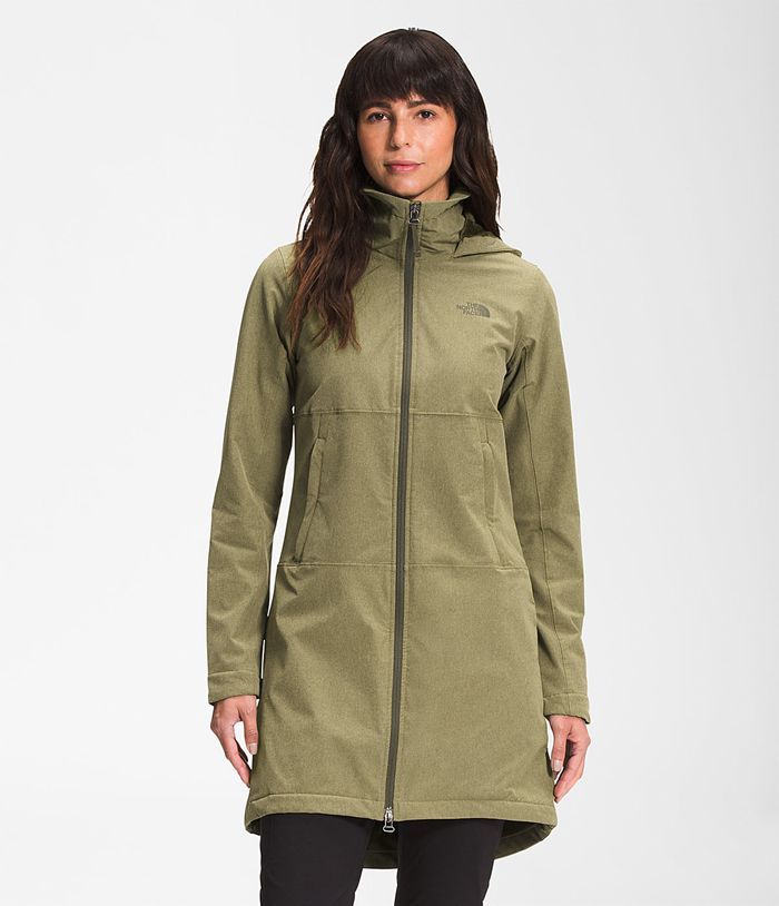 The North Face Softshell Damska Oliwkowe Shelbe Raschel Parka Length I Hood - UVDB09346